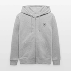 Zip-Hoodie Grau meliert, Vorderseite mit Hazefly-Logo