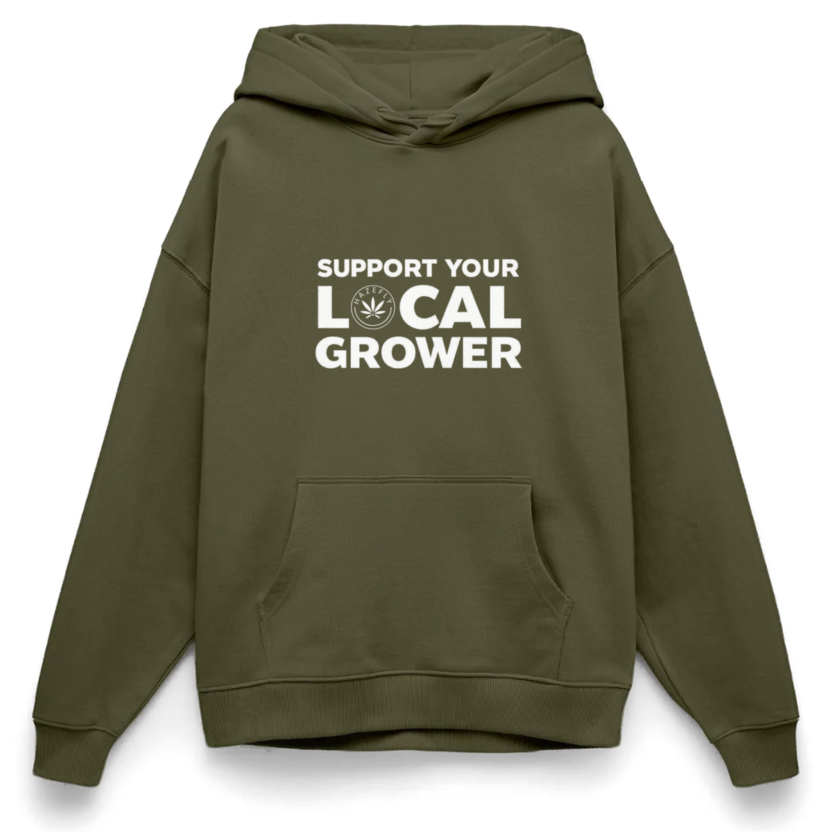 LOCAL GROWER Oversized Unisex Bio-Hoodie - Khaki