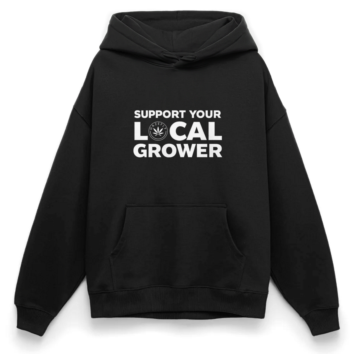 LOCAL GROWER Oversized Unisex Bio-Hoodie - Schwarz