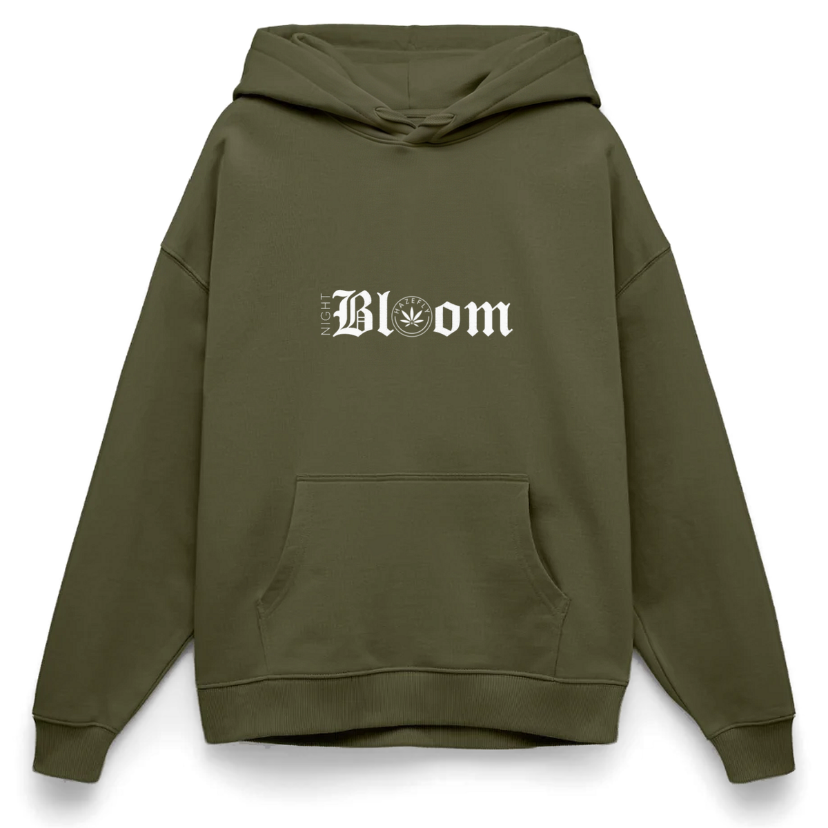 NIGHT BLOOM Oversized Unisex Bio-Hoodie - Khaki