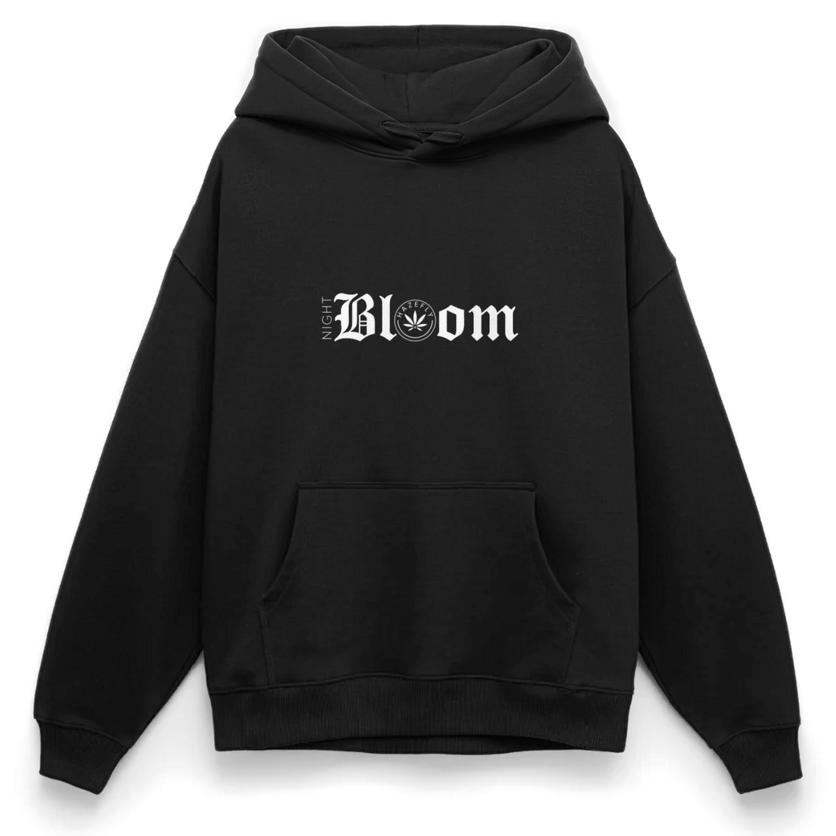 NIGHT BLOOM Oversized Unisex Bio-Hoodie - Schwarz
