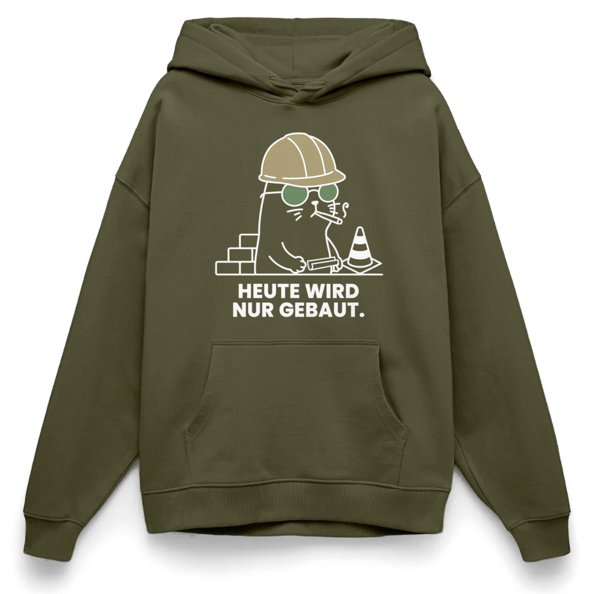 NUR GEBAUT Oversized Unisex Bio-Hoodie - Khaki