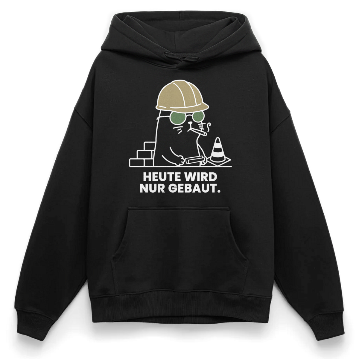 NUR GEBAUT Oversized Unisex Bio-Hoodie - Schwarz