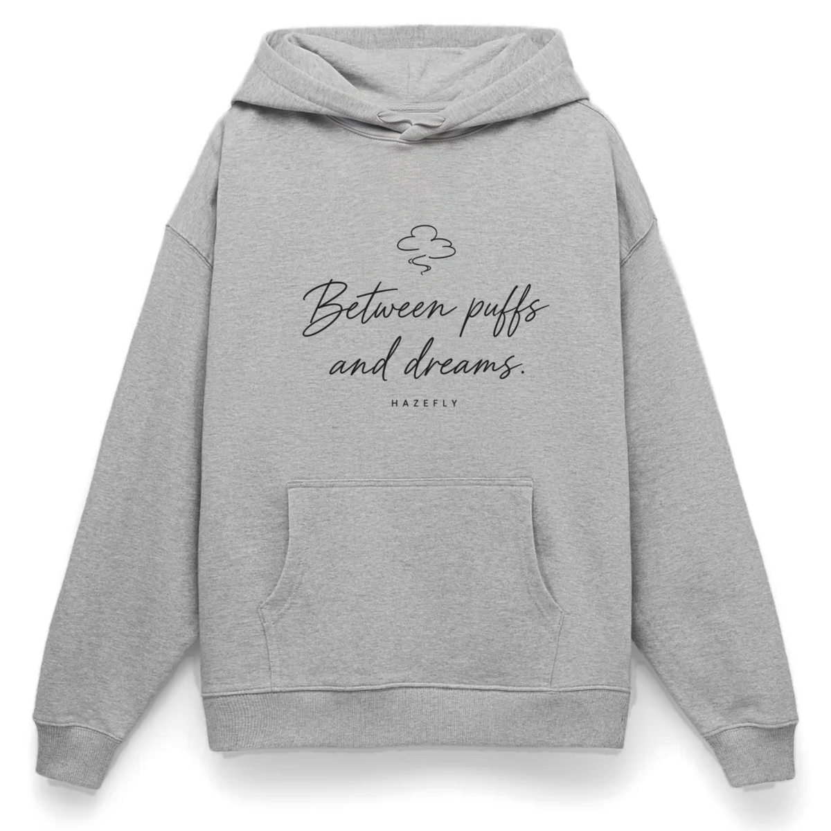 PUFFS & DREAMS Oversized Unisex Bio-Hoodie - Grau meliert