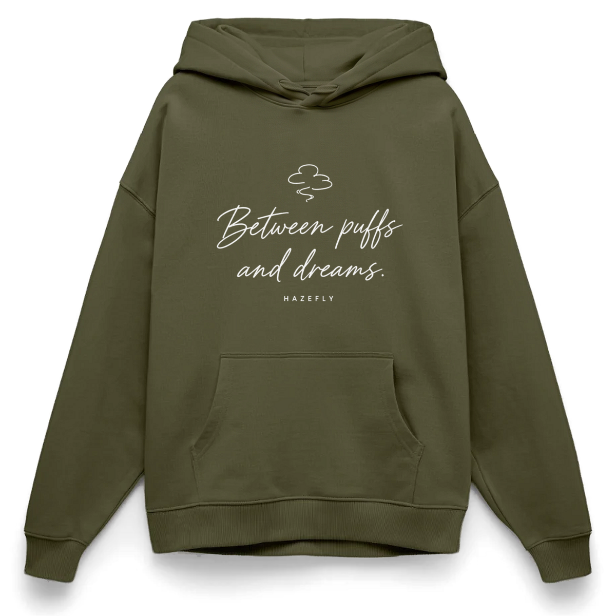 PUFFS & DREAMS Oversized Unisex Bio-Hoodie - Khaki