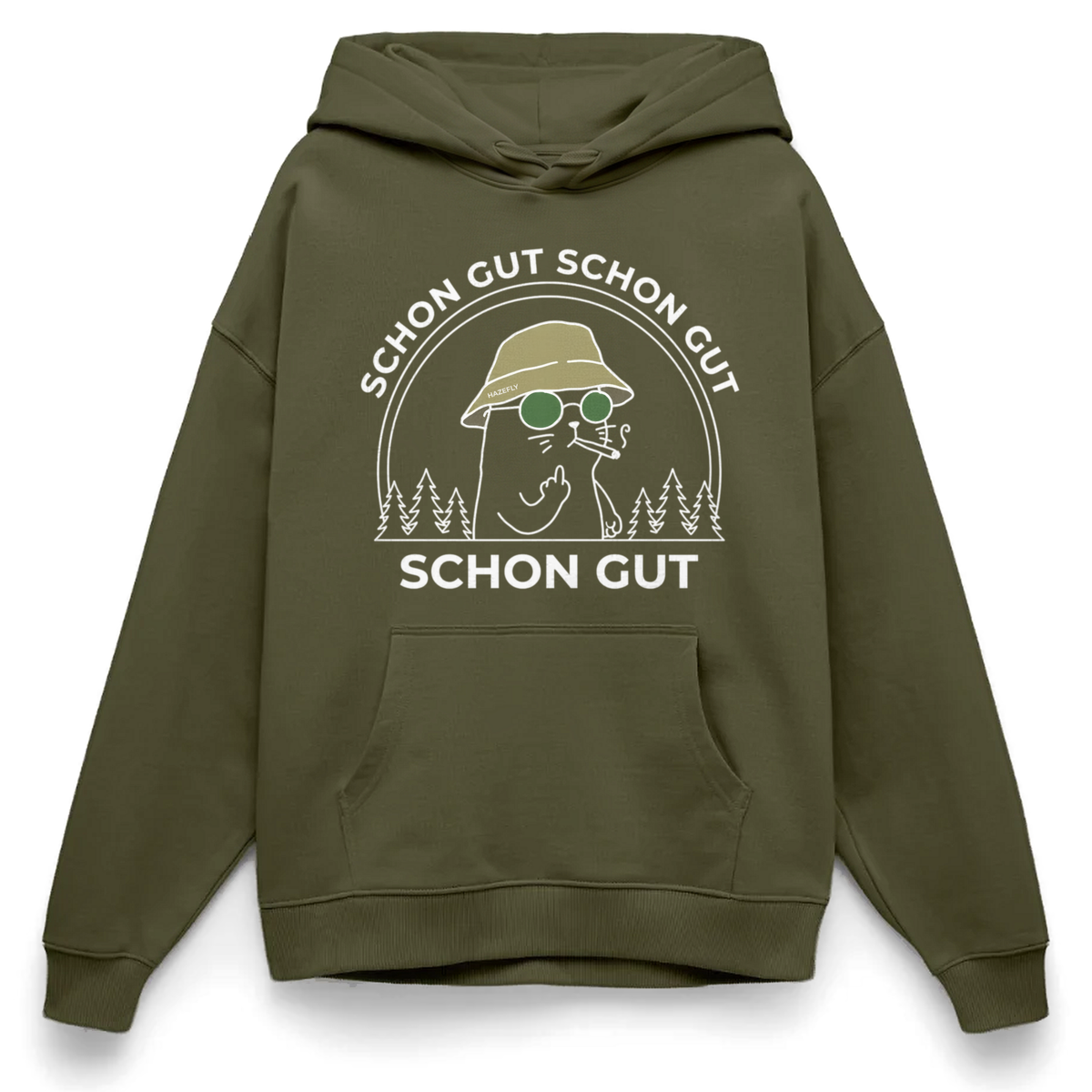 SCHON GUT Oversized Unisex Bio-Hoodie - Khaki