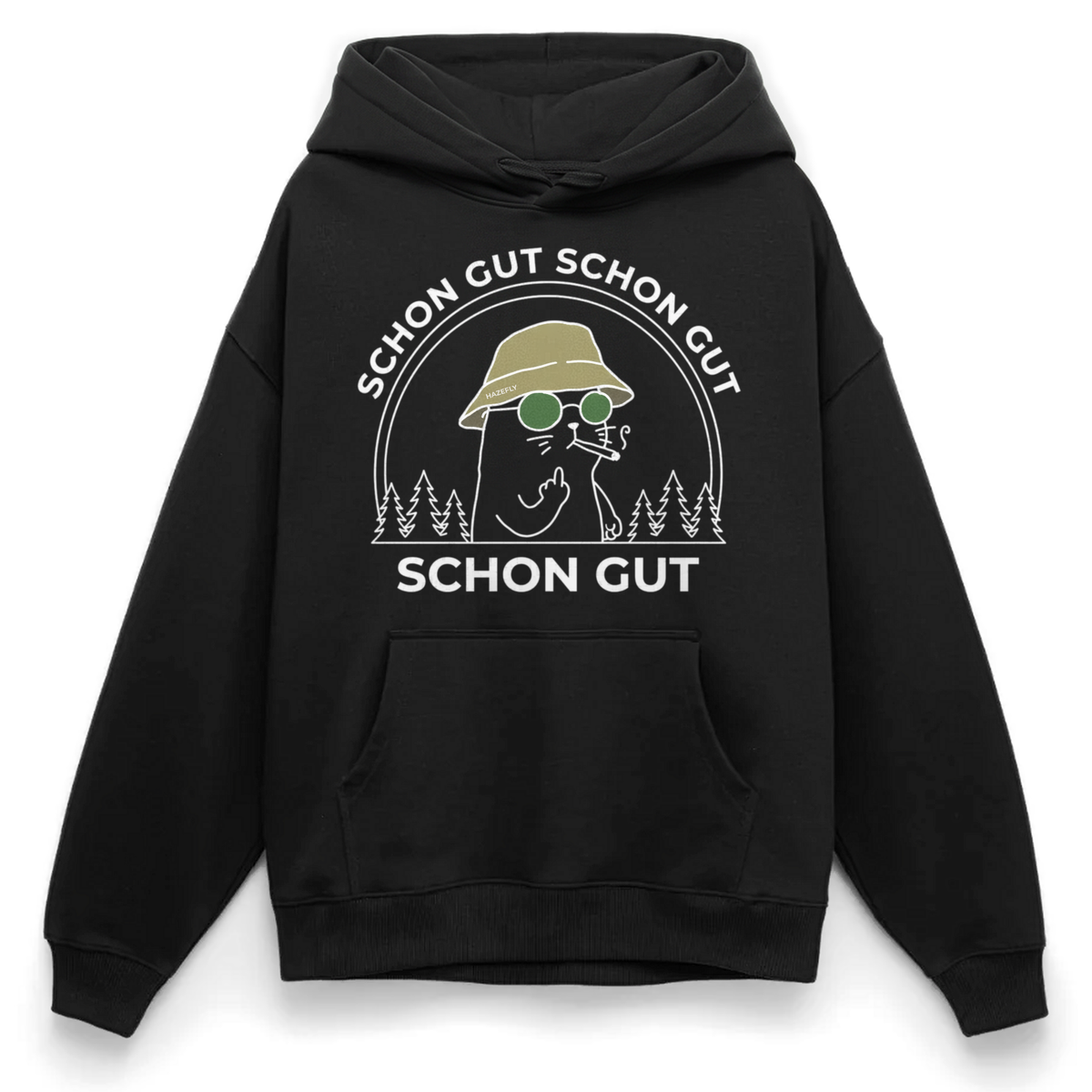 SCHON GUT Oversized Unisex Bio-Hoodie - Schwarz
