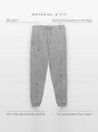 Material & Fit: Jogger, 350 g/m², 100 % Bio-Baumwolle (GOTS), Fair Wear, Bund & Bündchen in 1x1-Ripp