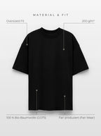 Material & Fit: Oversized Tee, 200 g/m², 100 % Bio-Baumwolle (GOTS), Fair Wear, Oversized Fit