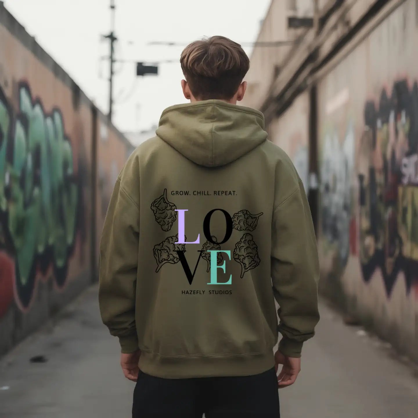 GROW. CHILL. REPEAT. Unisex Bio-Kapuzenjacke