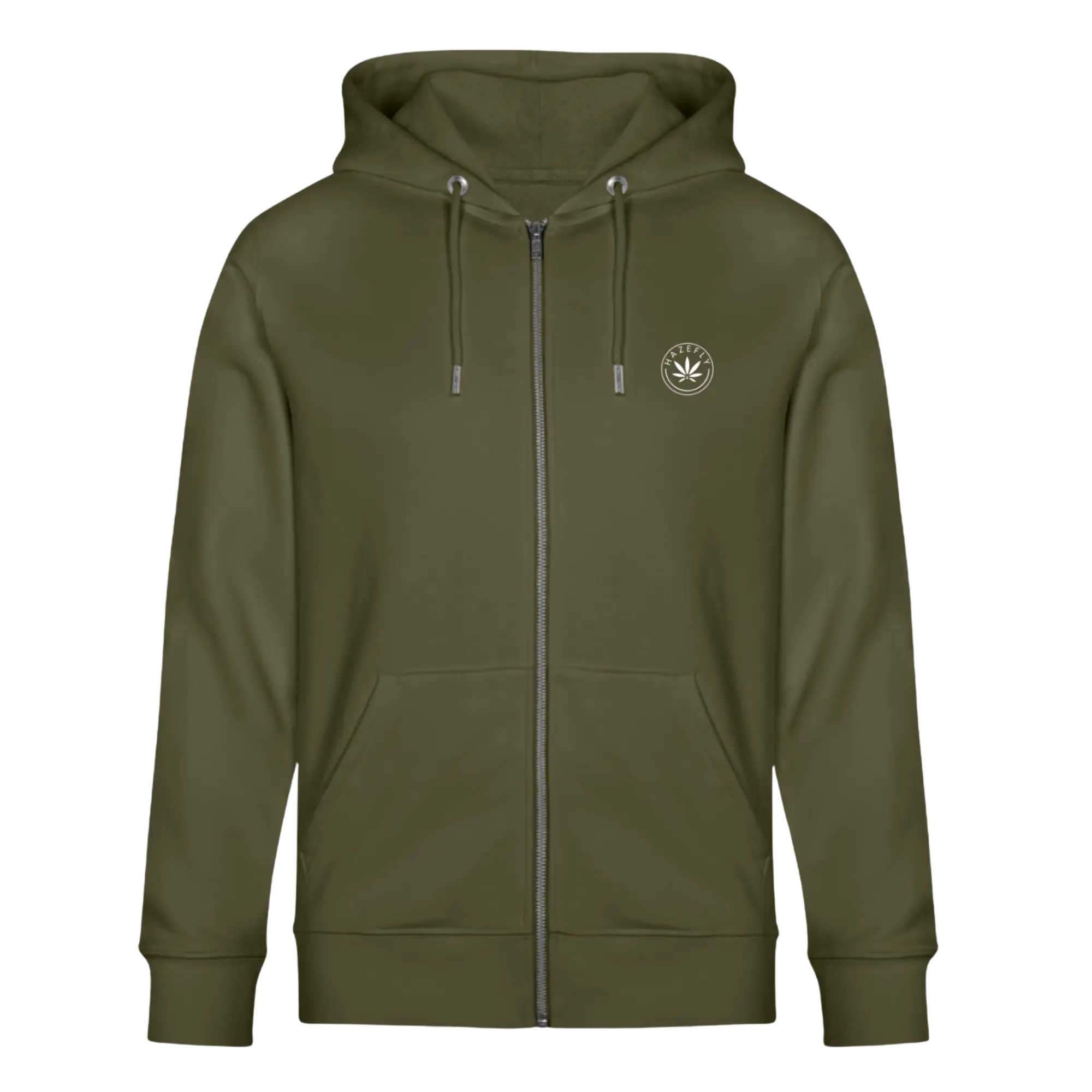 HAZEFLY LOGO WHITE Unisex Bio-Kapuzenjacke