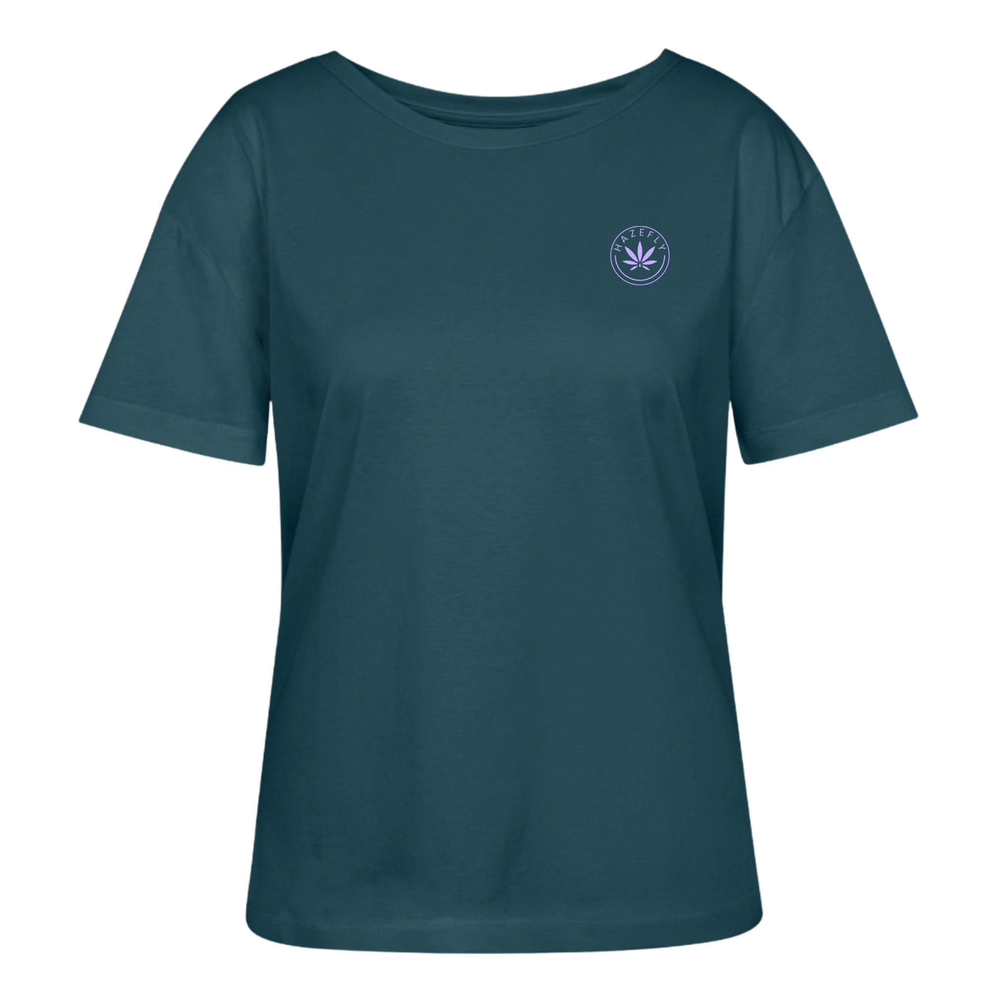 HAZEFLY LOGO MAUVE Relaxed Frauen Bio-T-Shirt