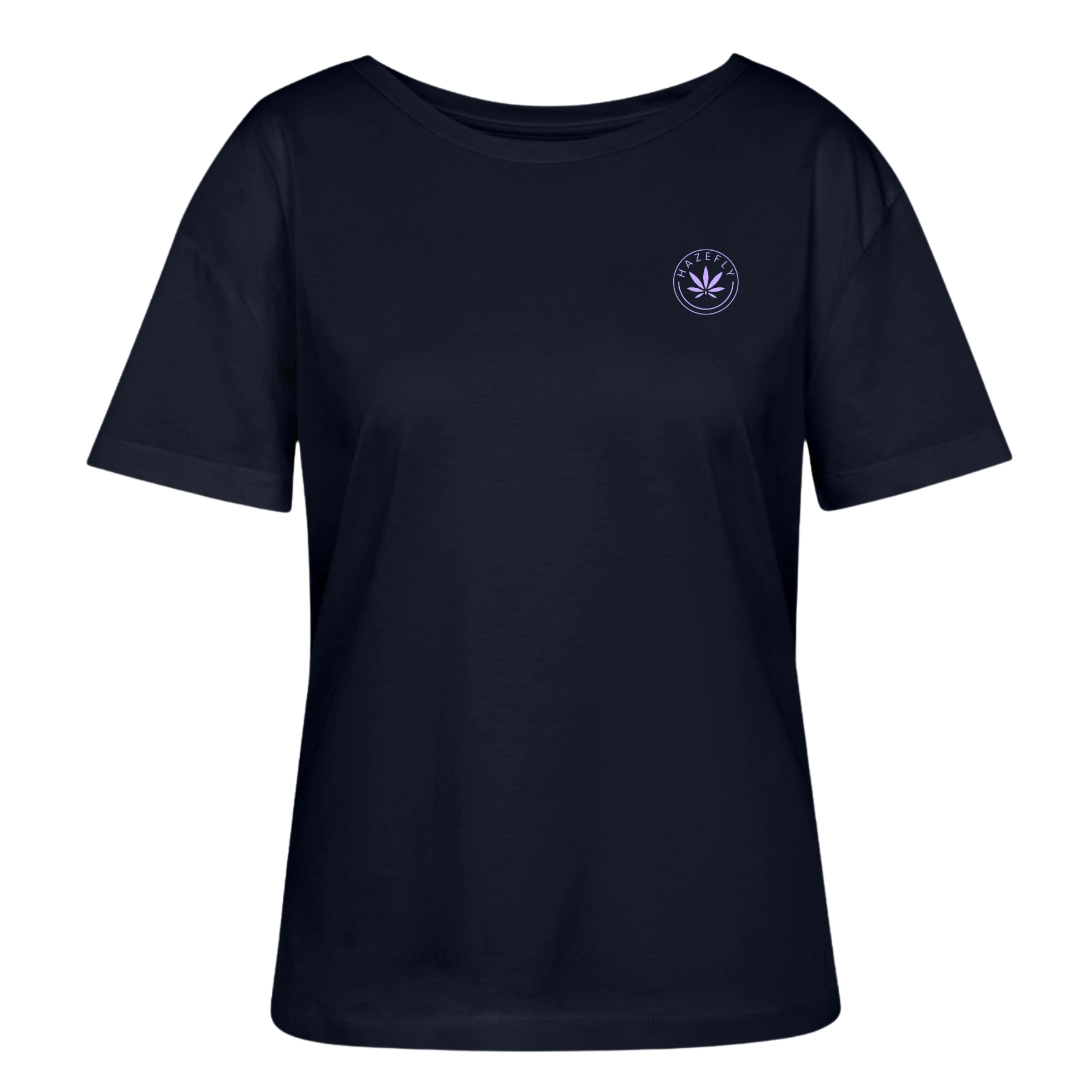 HAZEFLY LOGO MAUVE Relaxed Frauen Bio-T-Shirt