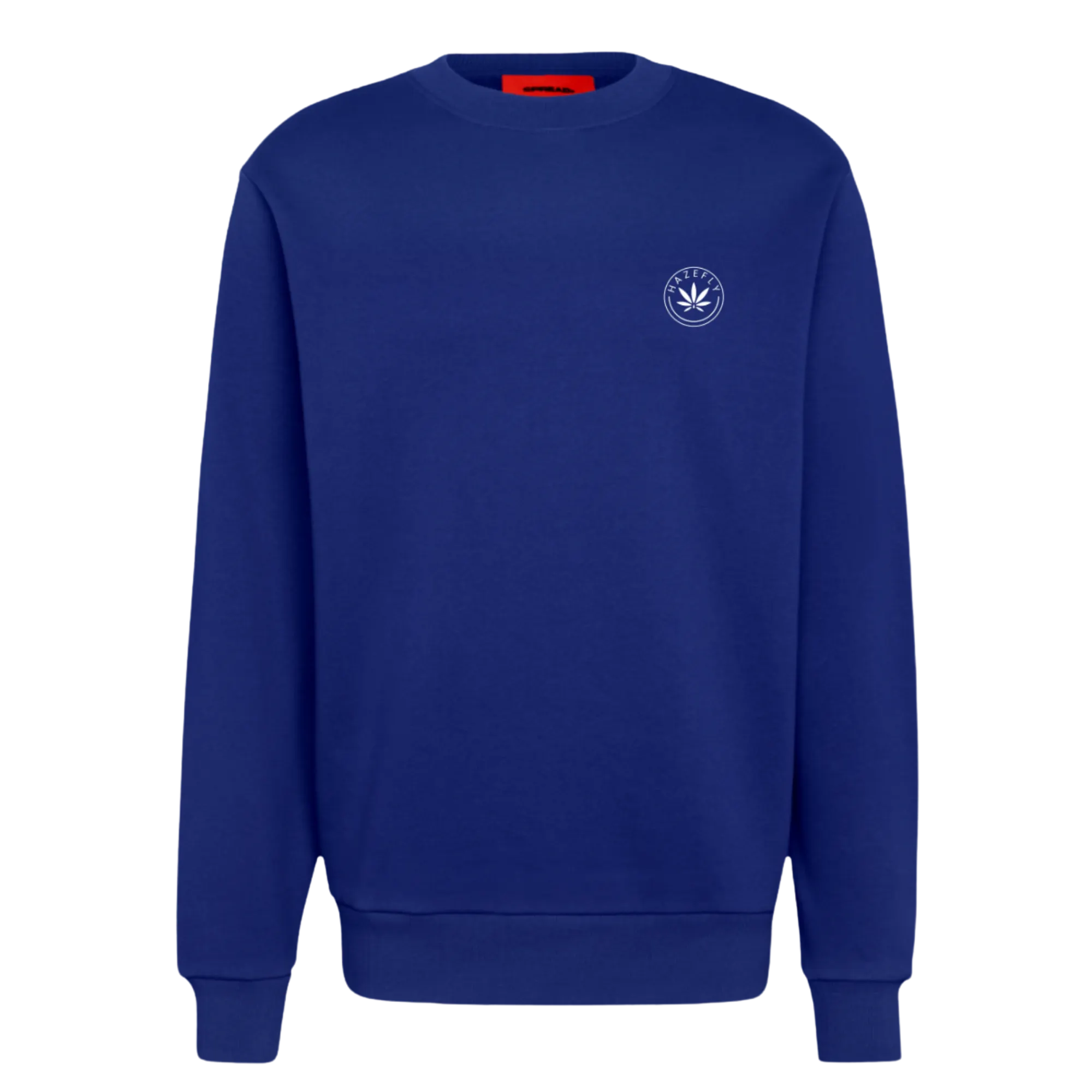 HAZEFLY LOGO WHITE Organic Relaxed Crew Neck
