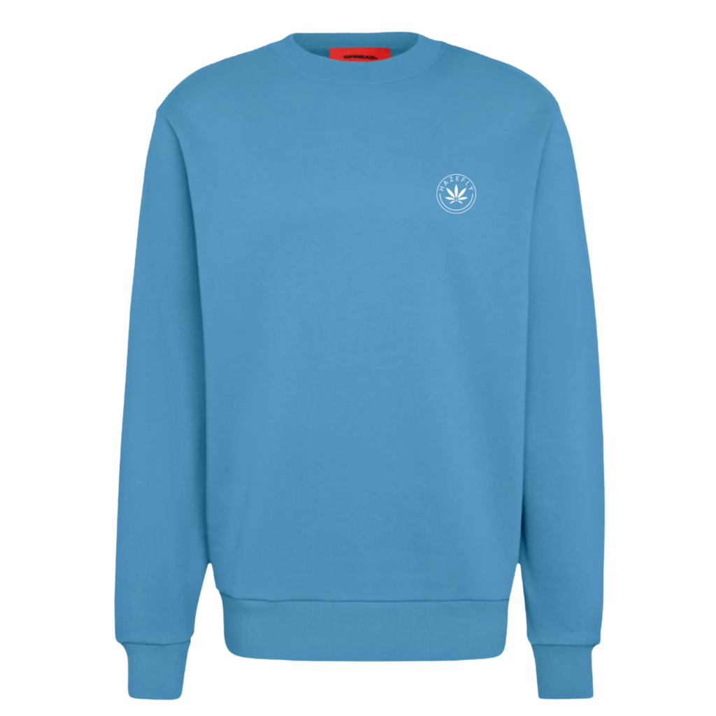 HAZEFLY LOGO WHITE Organic Relaxed Crew Neck