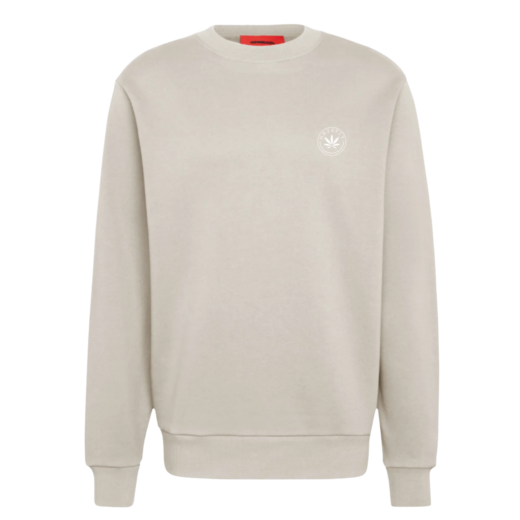 HAZEFLY LOGO WHITE Organic Relaxed Crew Neck
