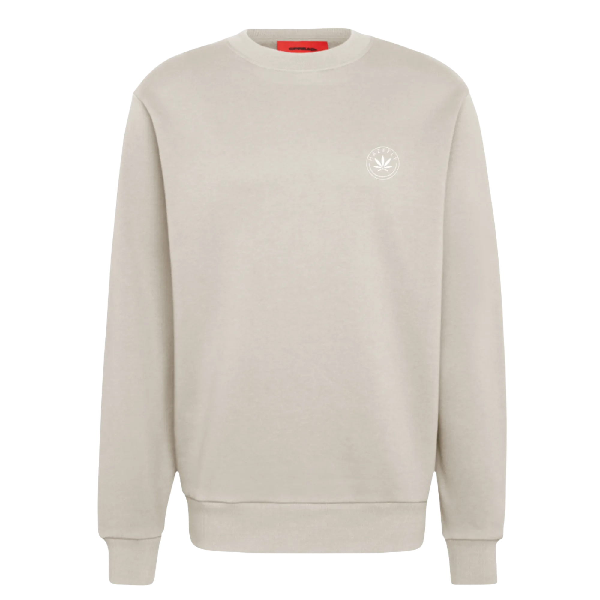 HAZEFLY LOGO WHITE Organic Relaxed Crew Neck