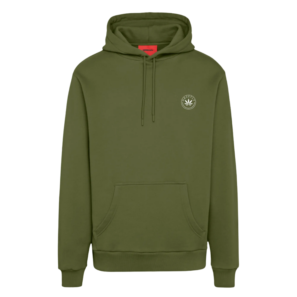HAZEFLY LOGO WHITE Organic Relaxed Hoodie