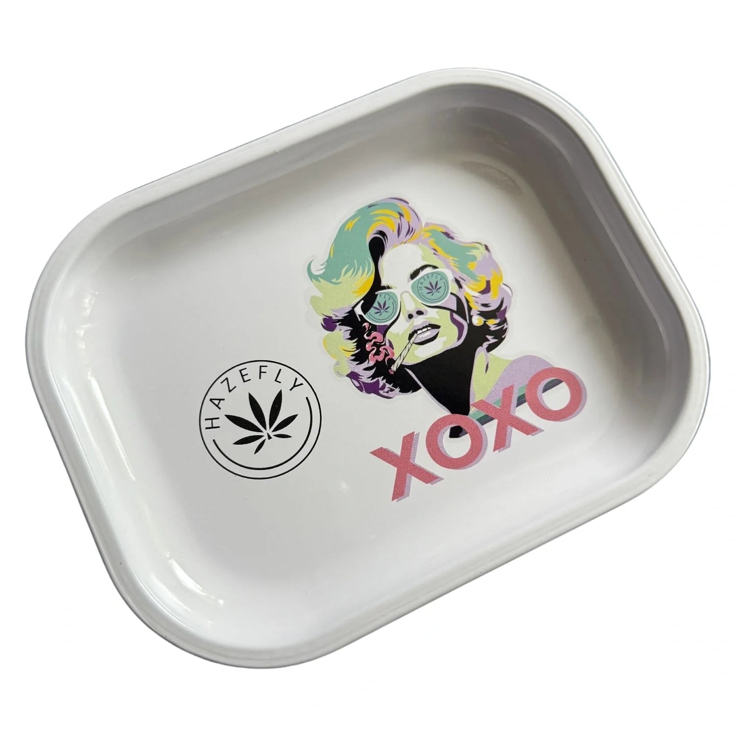 HAZEFLY Tray – Marylin XOXO Metall-Tablett Detailansicht