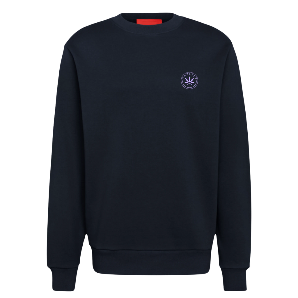 HAZEFLY LOGO MAUVE Organic Relaxed Crew Neck