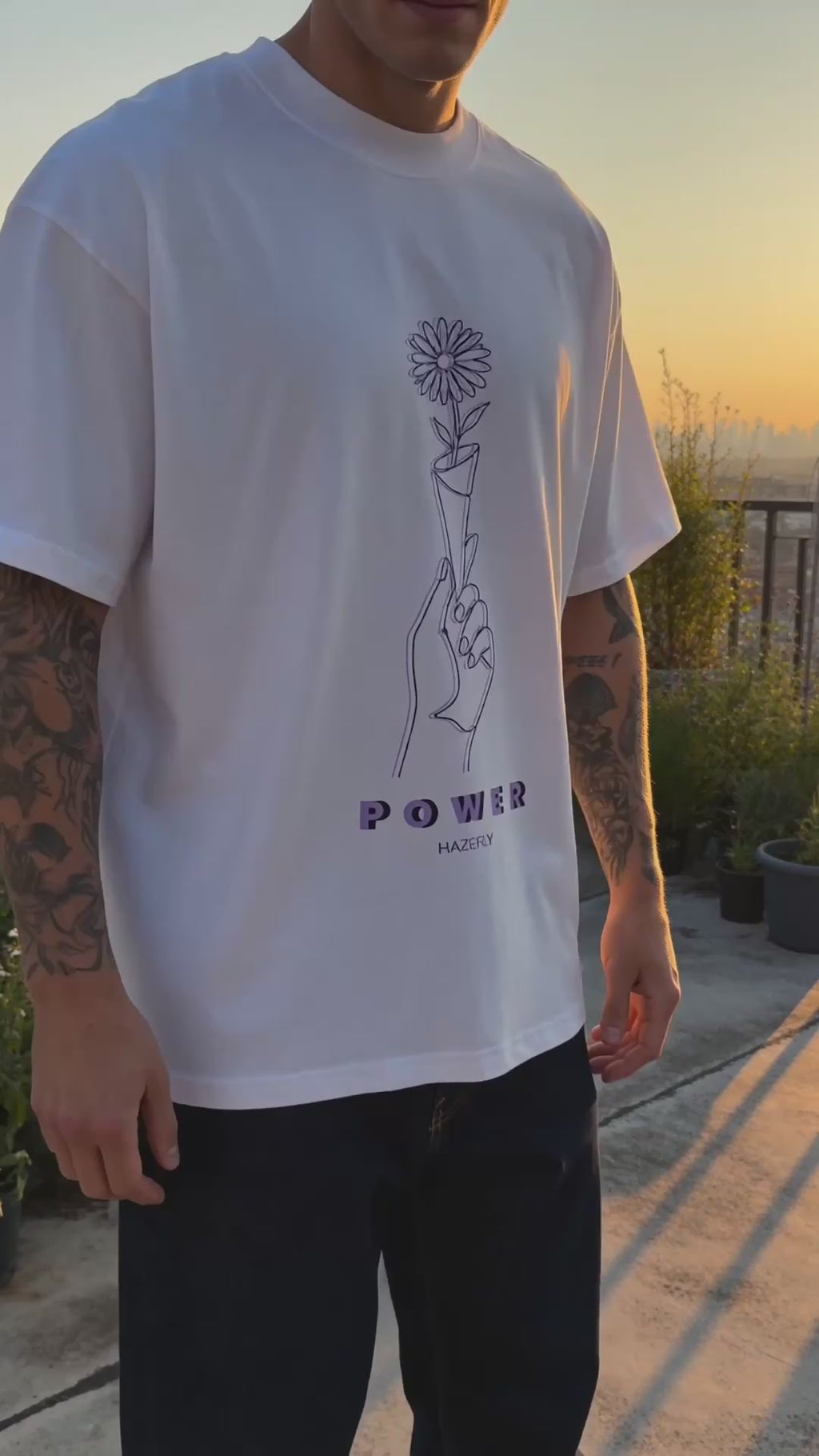 BLOOM POWER Oversized Unisex Bio T-Shirt