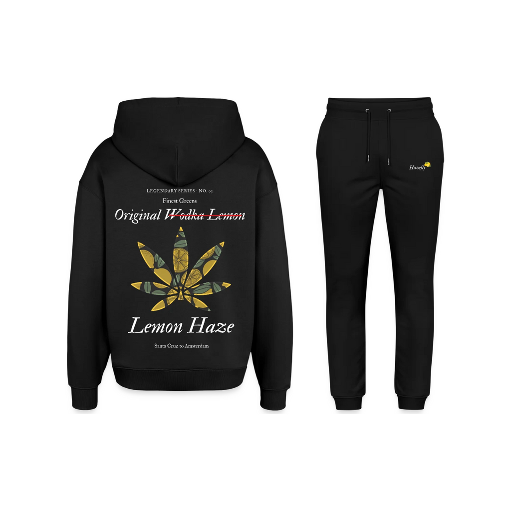TRUE LEMON Bundle: Oversized Hoodie mit Backprint und Jogginghose in Schwarz